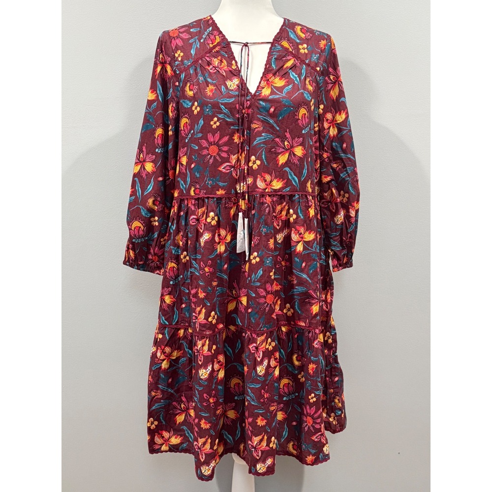 Sundance NWOT Eternal Summer Dress Boho Floral Tiered Midi Dress Size S